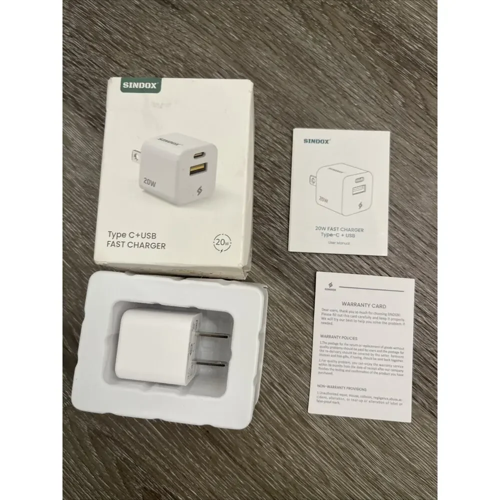 20W USB-C USB Wall Charger SINDOX Tiny Type Fast Charging